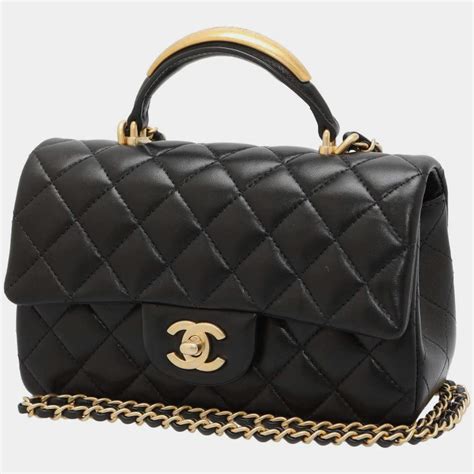 chanel whipstitch bag|Mini flap bag with top handle, Shiny lambskin, imitation  .